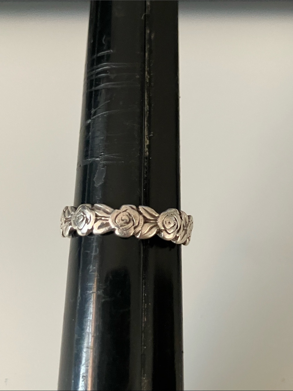 James Avery Rose Vine Sterling Silver Floral Band - Picture 3 of 6